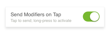 "Send Modifiers on Tap" Option in Settings